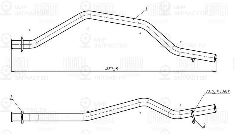 Труба выхлопного газа TRIALLI EMP0306