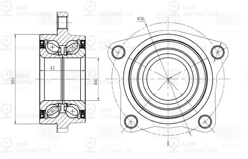 Подшипник ступицы колеса TRIALLI MR1133