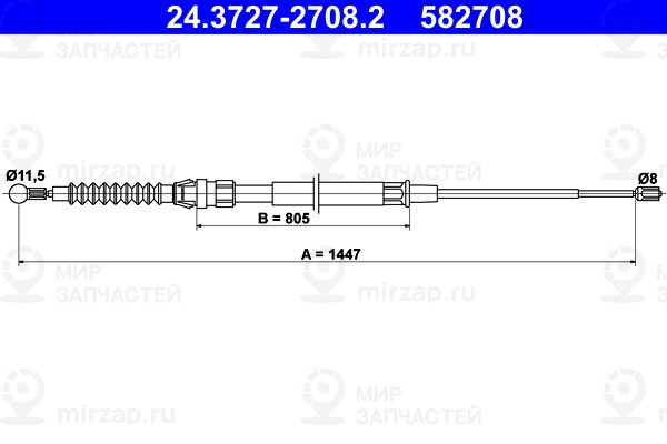 Тросик, cтояночный тормоз ATE 24372727082
