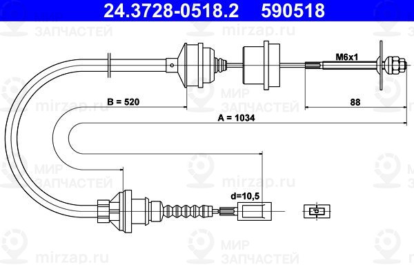 Трос, управление сцеплением ATE 24372805182