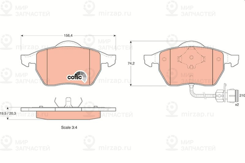 Комплект тормозных колодок, дисковый тормоз TRW GDB1049