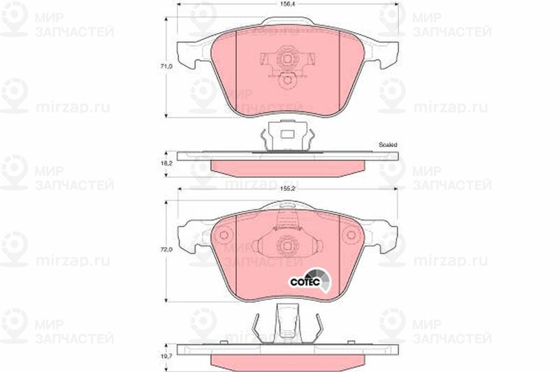 Комплект тормозных колодок, дисковый тормоз TRW GDB1576
