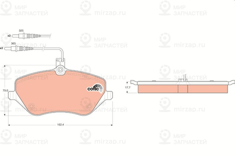Комплект тормозных колодок, дисковый тормоз TRW GDB1595