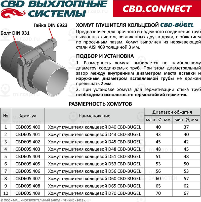 Запчасть CBD CBD605402