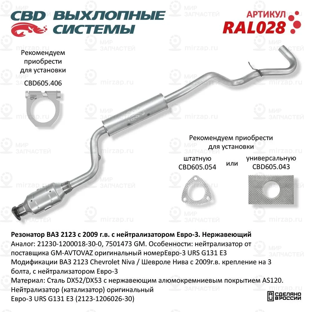 Запчасть CBD RAL028