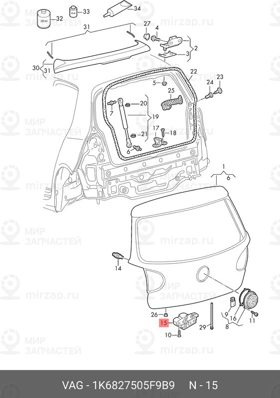 Запчасть VAG 1K6827505F9B9