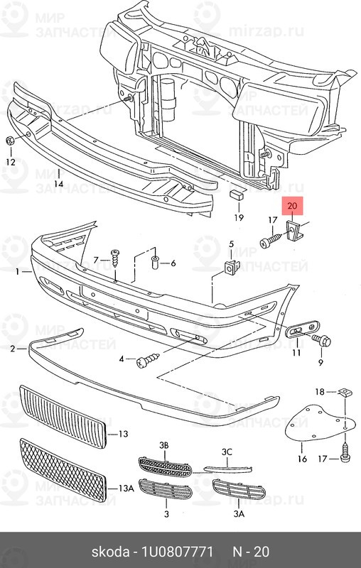 Запчасть VAG 1U0807771