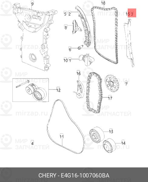 Запчасть CHERY E4G161007060BA