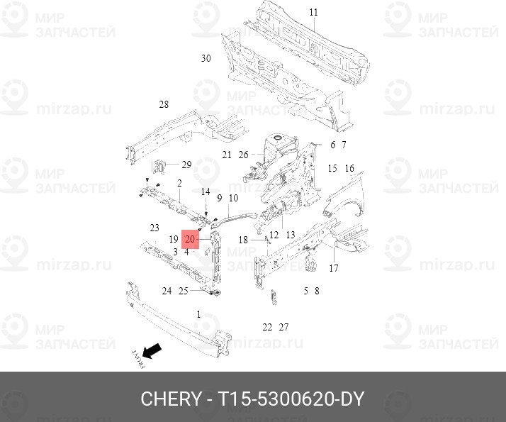 Запчасть CHERY T155300620DY