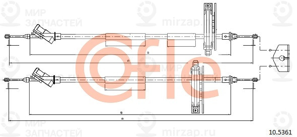 Трос Стояночного Тормоза Ford: Focus Rear Бараб 03- 2X1483/1320 Mm Cofle 92105361