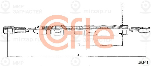 Трос Стояночного Тормоза Задн Mb 190-190E All 6/83- Cofle 9210943