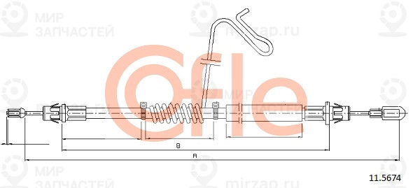 Трос Стояночного Тормоза Ford: Transit Rwd Cab Dw 1270/1070 Mm Cofle 92115674