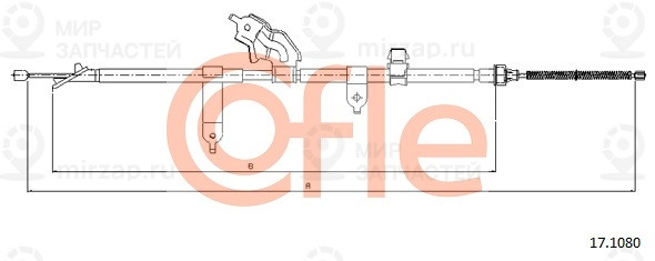 Трос Стояночного Тормоза Toyota: Yaris Drum/Br 06- 1555/1317 Mm Cofle 92171080