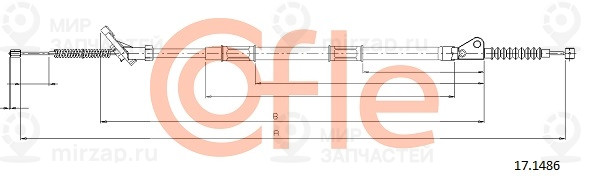 Трос Стояночного Тормоза Лев Задн Toyota Previa Acr3-Clr3-Mcr3 2.0D-4D-2.4 16V A Cofle 92171486