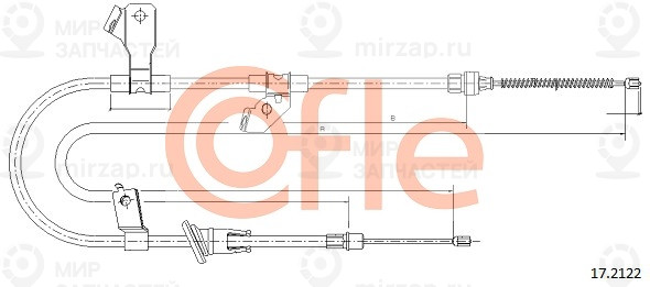 Трос Стояночного Тормоза Задн Лев Mitsubishi Colt(Vi) All 1,1-1,3 Бара Cofle 92172122