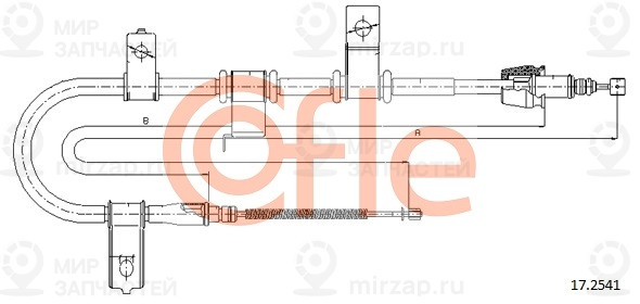 Трос Стояночного Тормоза Прав Задн Hyundai Getz All 3Door (Барабанные Cofle 92172541