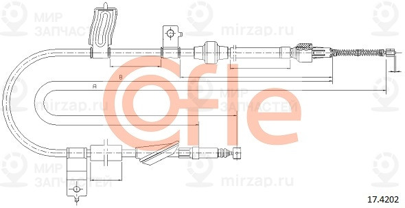 Трос Стояночного Тормоза Задн Прав Honda Civic (V) All Hatcback Ej9-Ek1/2/3 Бара Cofle 92174202