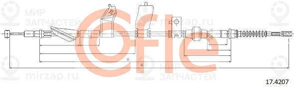 Трос Стояночного Тормоза Задн Лев Honda Civic Coupe All Дискторм 96-01 Cofle 92174207