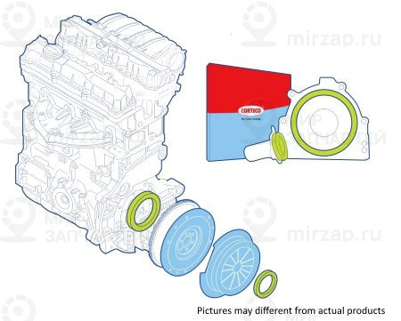 Комплект прокладок вала, сцепление CORTECO 19136156