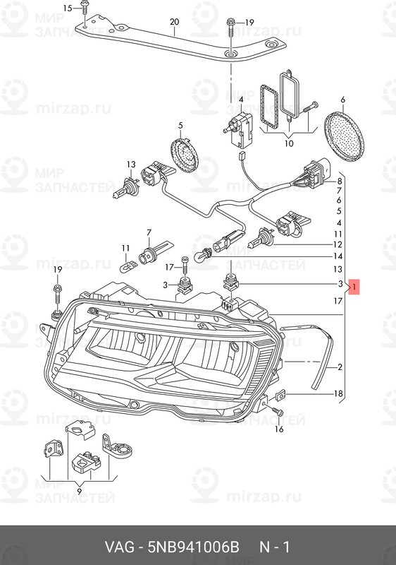 Запчасть VAG 5NB941006B