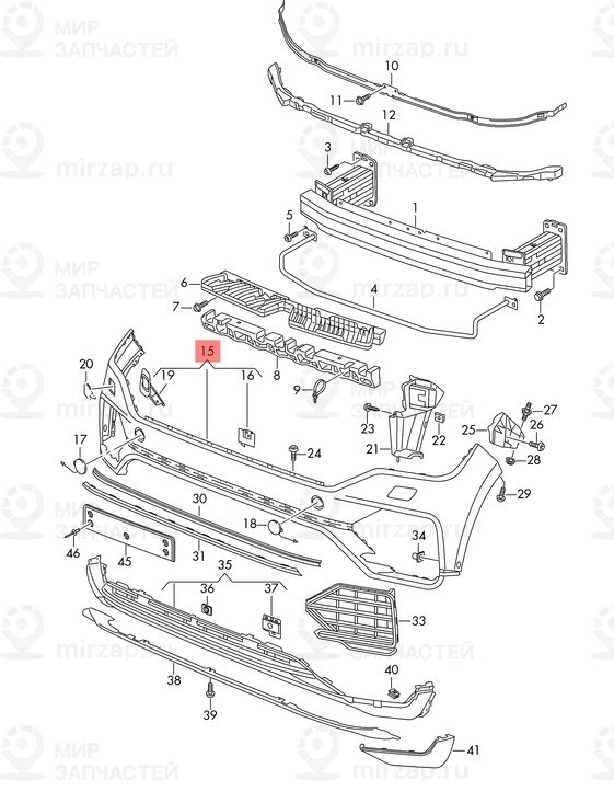 Облицовка бампера VAG 760807217ALGRU