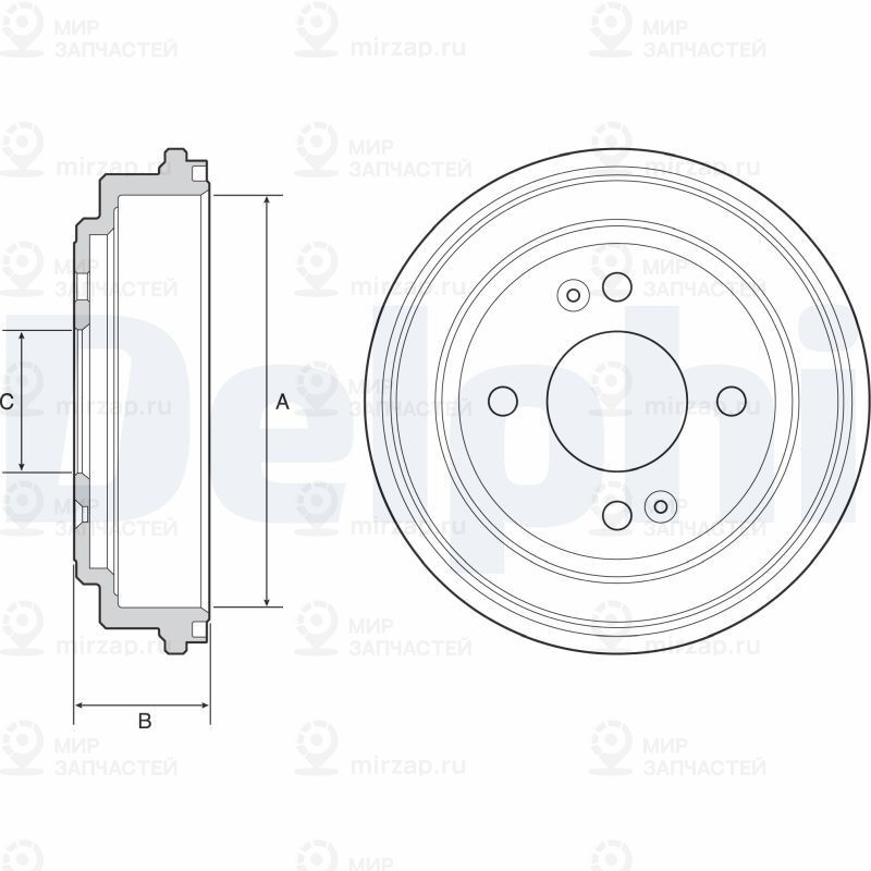 Тормозной барабан DELPHI BF551