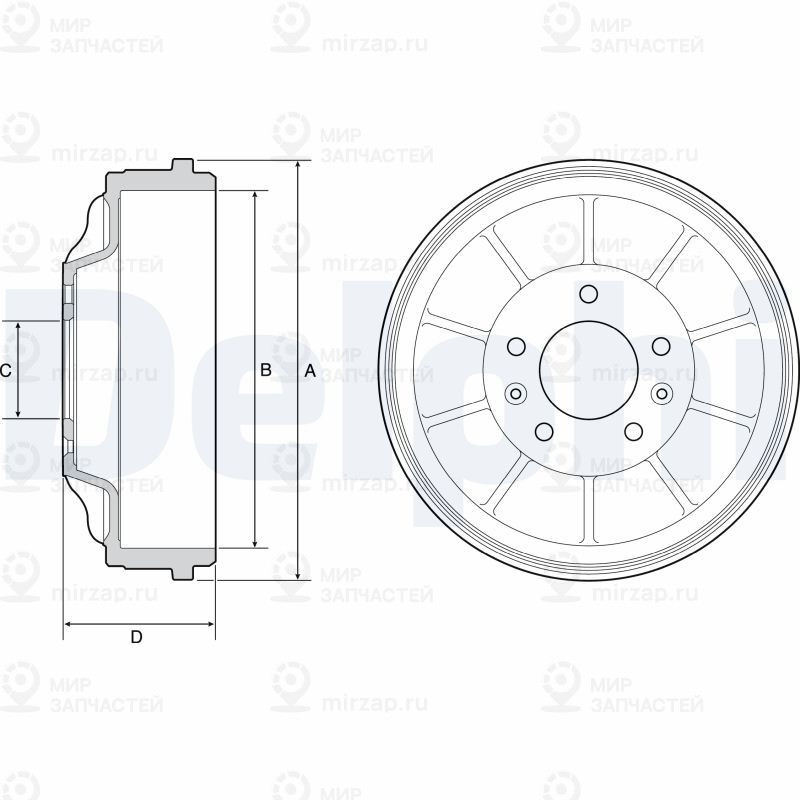 Тормозной барабан DELPHI BF562