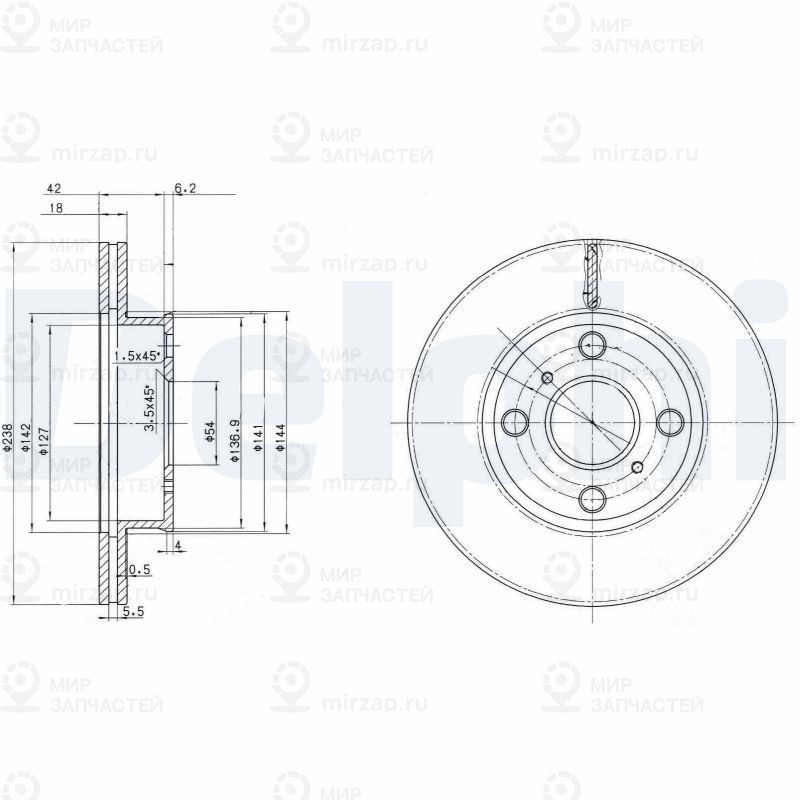 Тормозной диск DELPHI BG2424