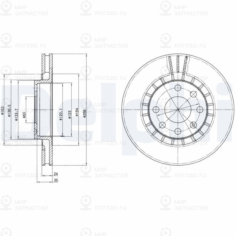 Тормозной диск DELPHI BG2443