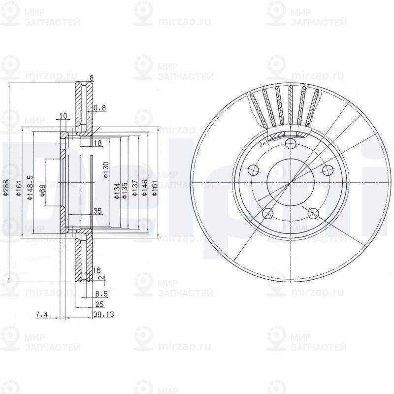 Тормозной диск DELPHI BG2745