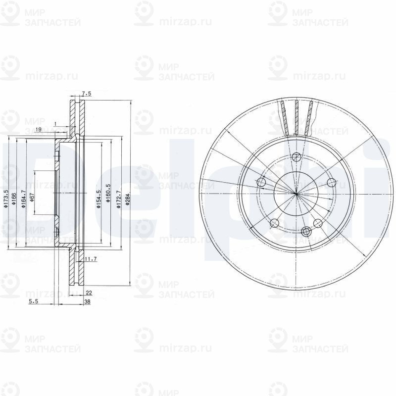 Тормозной диск DELPHI BG2768