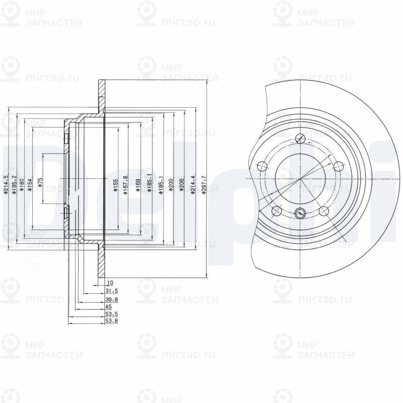 Тормозной диск DELPHI BG3044