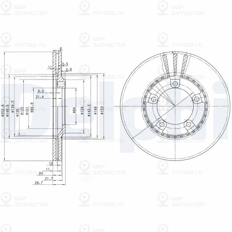 Тормозной диск DELPHI BG3071