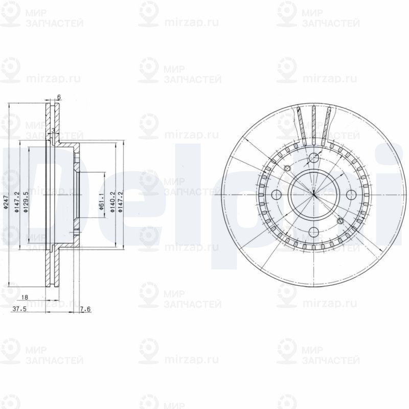Тормозной диск DELPHI BG3134