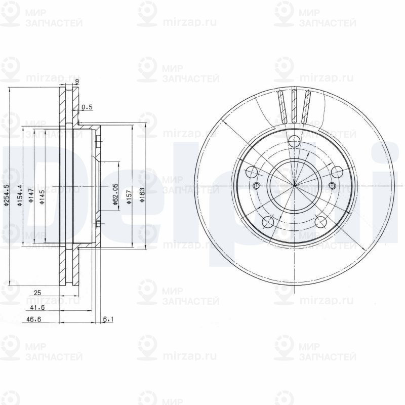 Тормозной диск DELPHI BG3172