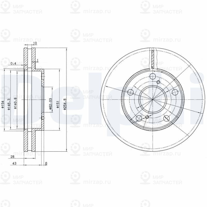 Тормозной диск DELPHI BG3177