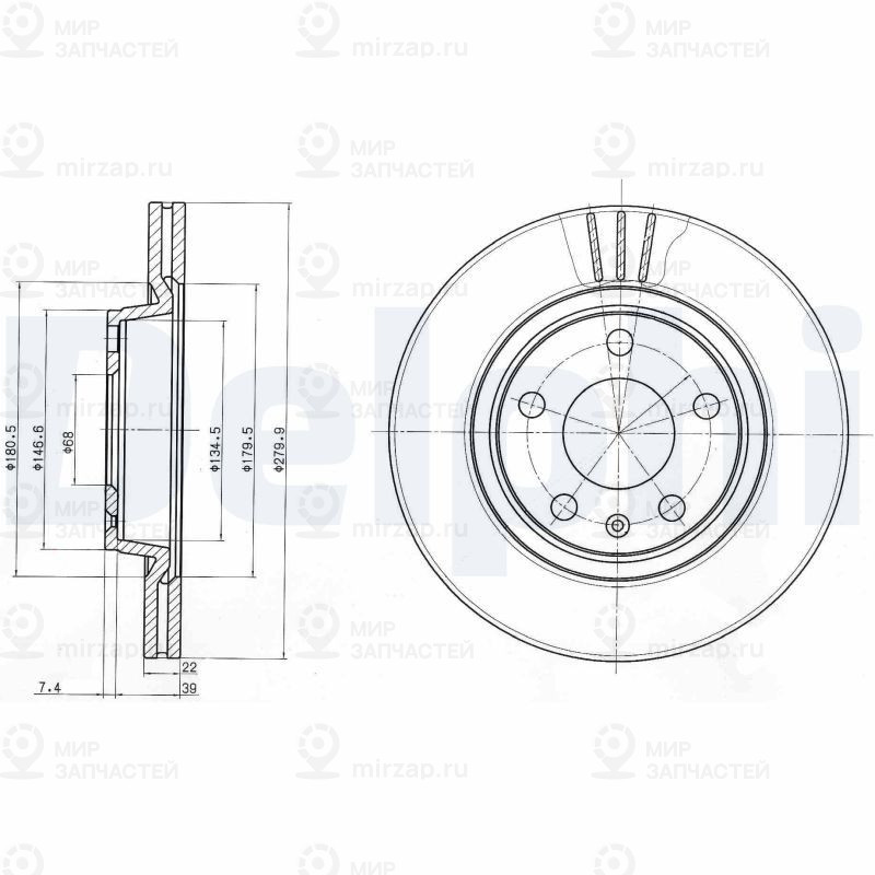Тормозной диск DELPHI BG3198