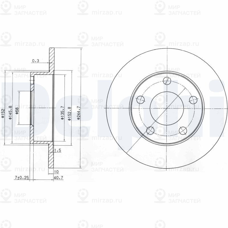 Тормозной диск DELPHI BG3381