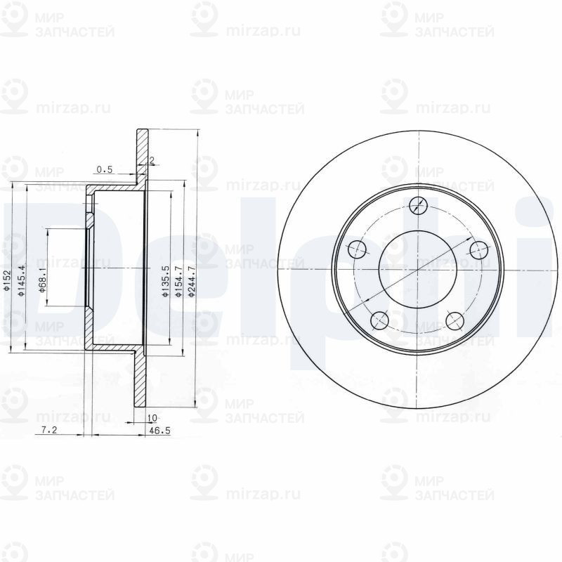 Тормозной диск DELPHI BG3382