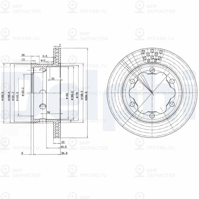 Тормозной диск DELPHI BG3399