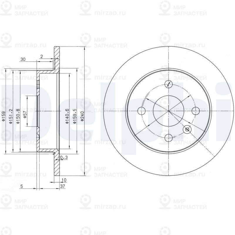 Тормозной диск DELPHI BG3403