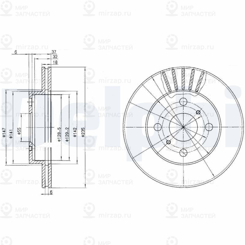 Тормозной диск DELPHI BG3519