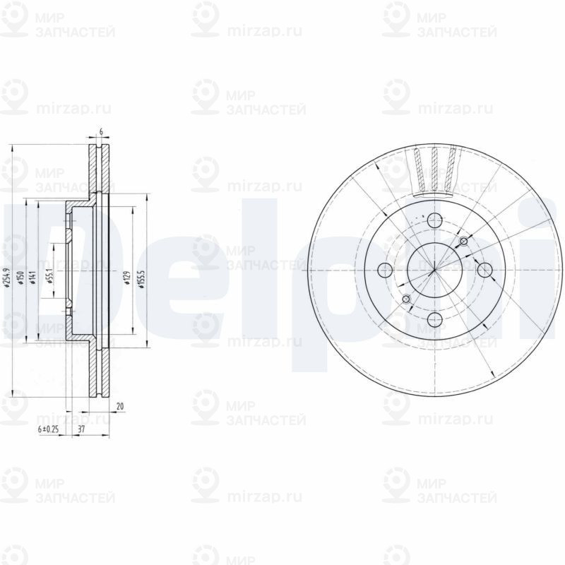 Тормозной диск DELPHI BG3520