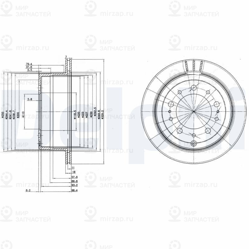 Тормозной диск DELPHI BG3534