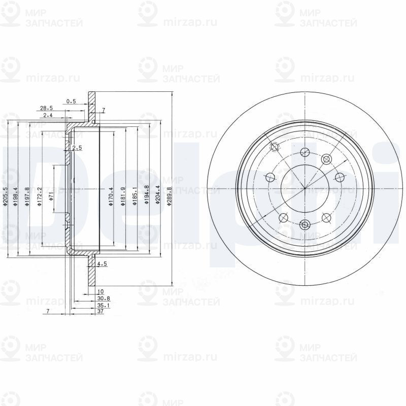 Тормозной диск DELPHI BG3684
