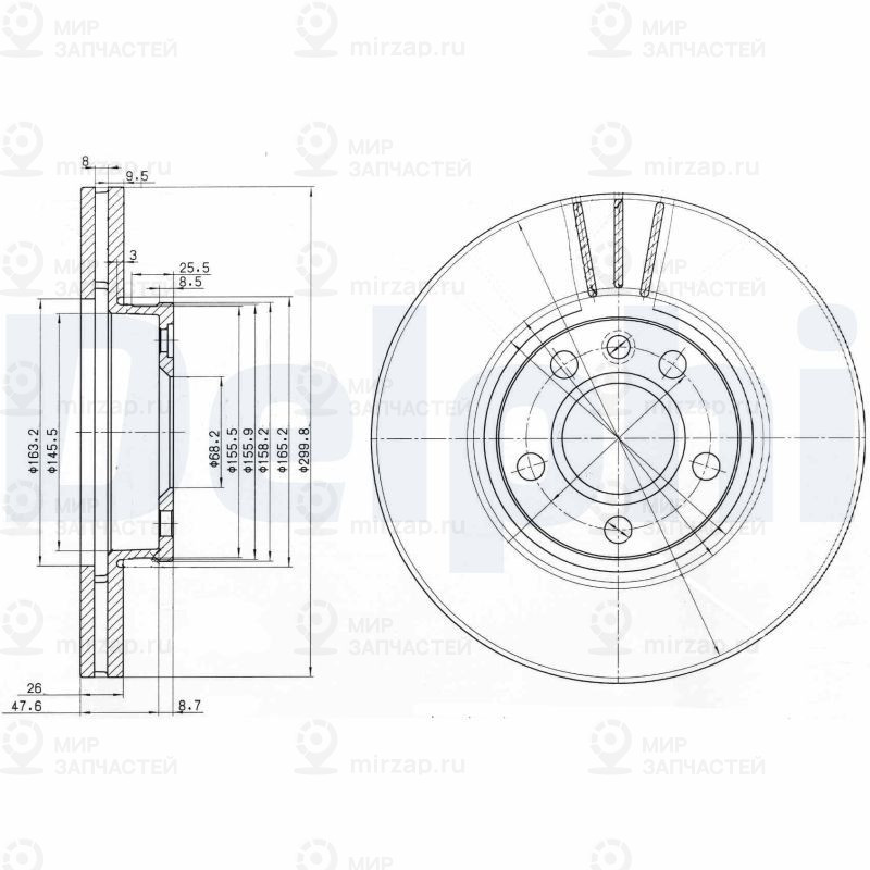 Тормозной диск DELPHI BG3696