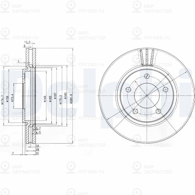 Тормозной диск DELPHI BG3715