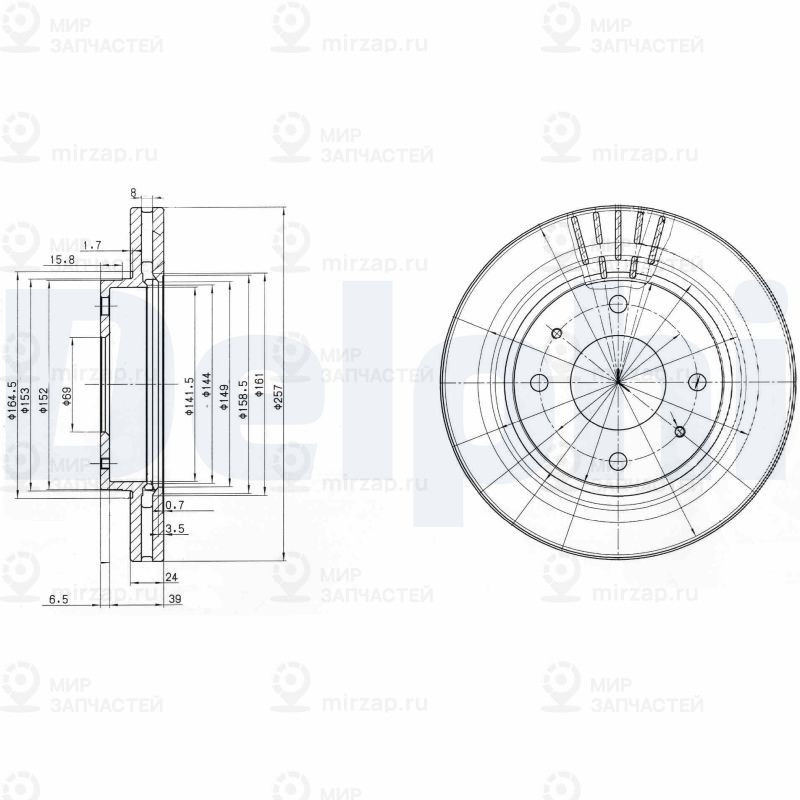 Тормозной диск DELPHI BG3750