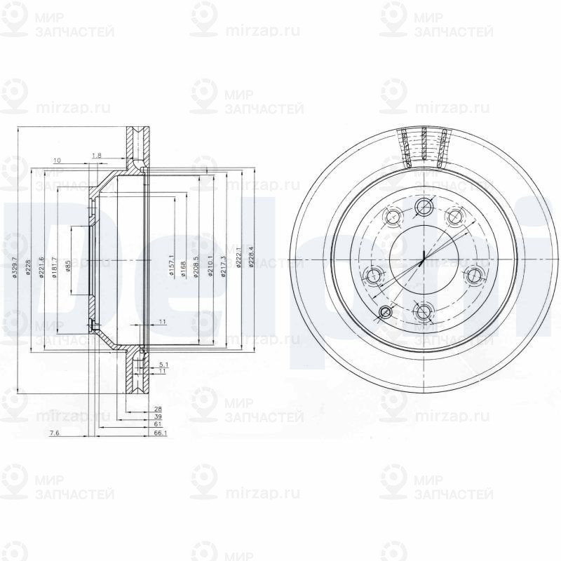 Тормозной диск DELPHI BG3775C