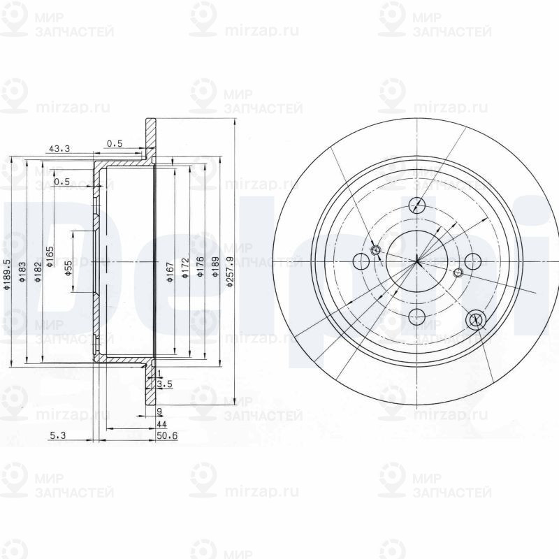 Тормозной диск DELPHI BG3889
